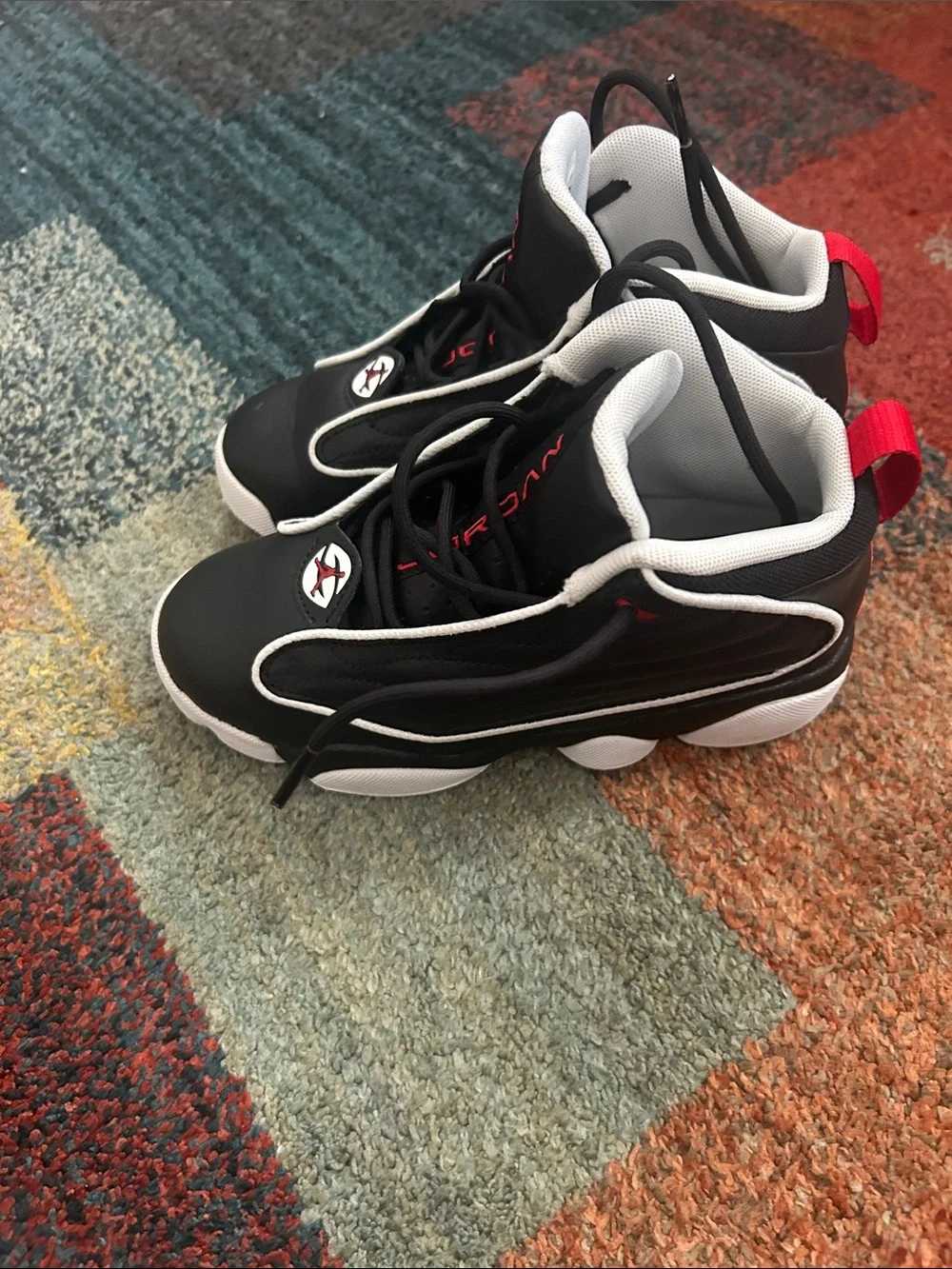 Jordan Kids Black White Red Sneakers